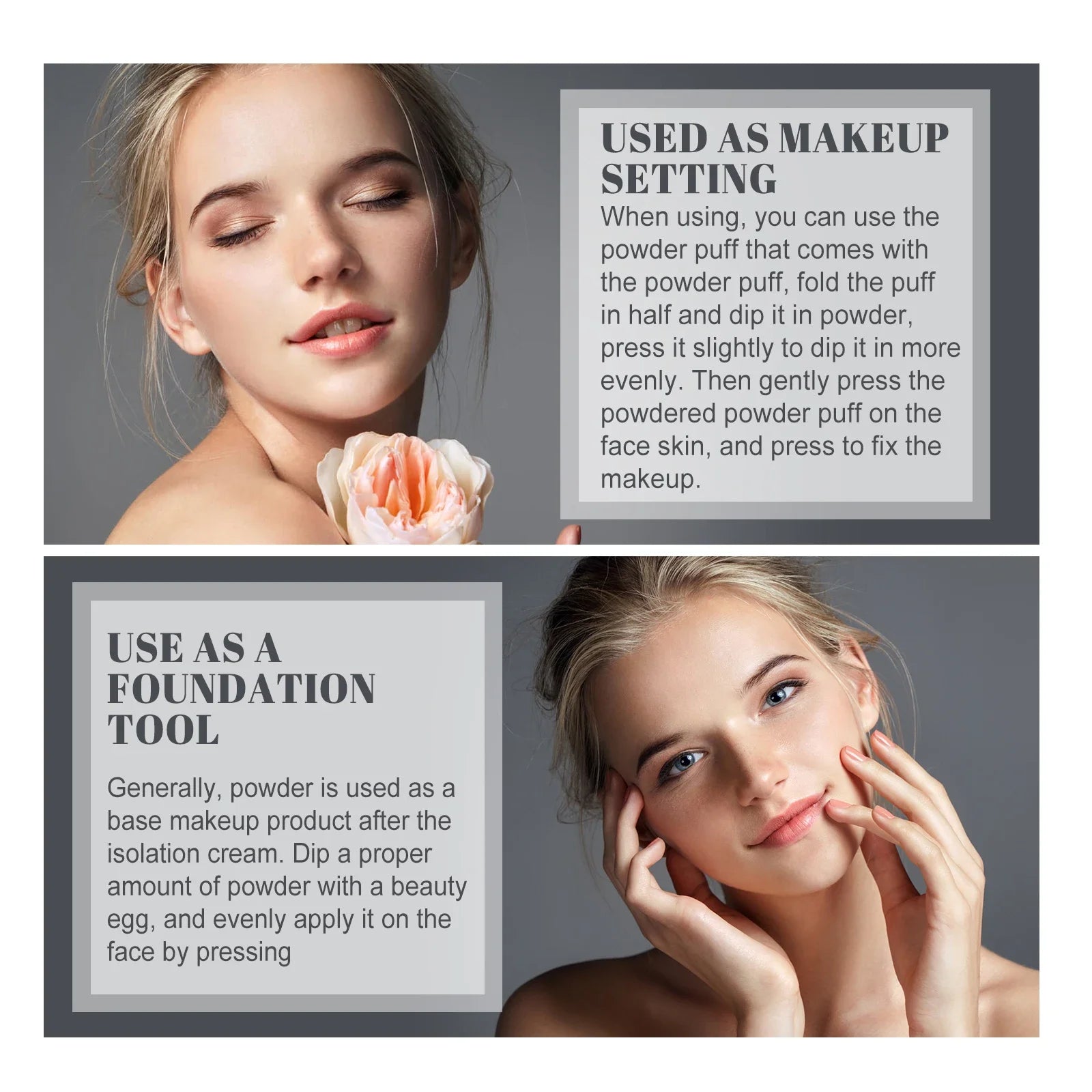 Face Setting Pressed Powder Oil Control Invisible Pores Waterproof Matte Long Lasting Natural Setting Powder Foundations Makeup