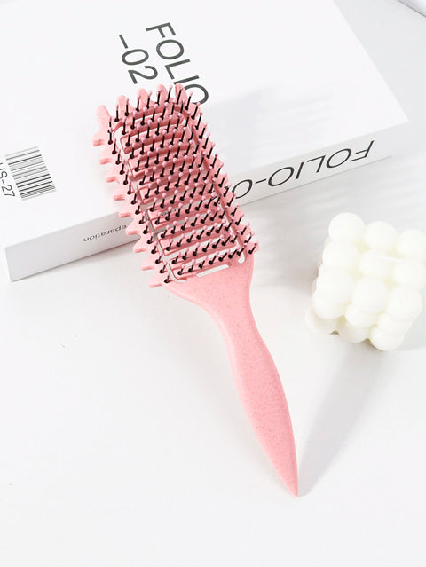 1pc curly hair styling brush - with nylon bristles and ABS handle, suitable for all hairstyles, available in multiple colors