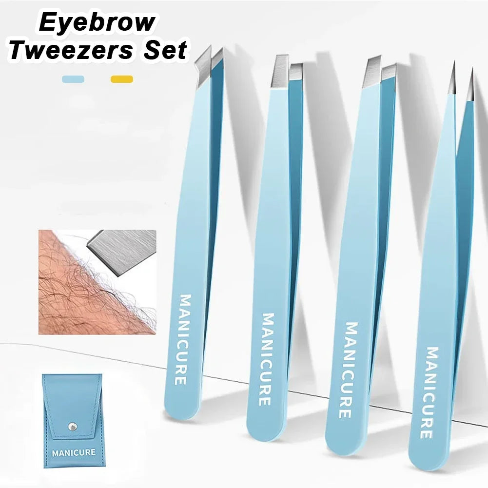 New Colorful Hair Beauty Fine Hairs Puller Stainless Steel Slanted Brow Clips Removal Makeup Tools High-Quality Eyebrow Tweezer