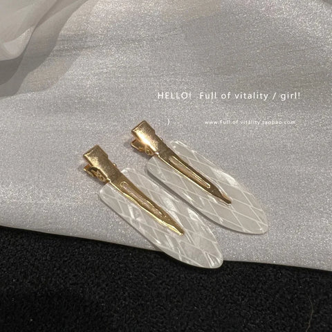 2/4pcs Simple Sakura Pink Seamless Hair Clip Women Acetate Sheet No Bend Bangs Clip Duckbill Clip Hairpins Hair Styling Tool