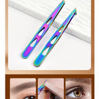 Professional Tweezers for Eyebrows & Beards Stainless Steel Precision Tweezers with Ergonomic Handle Eyebrow Clip