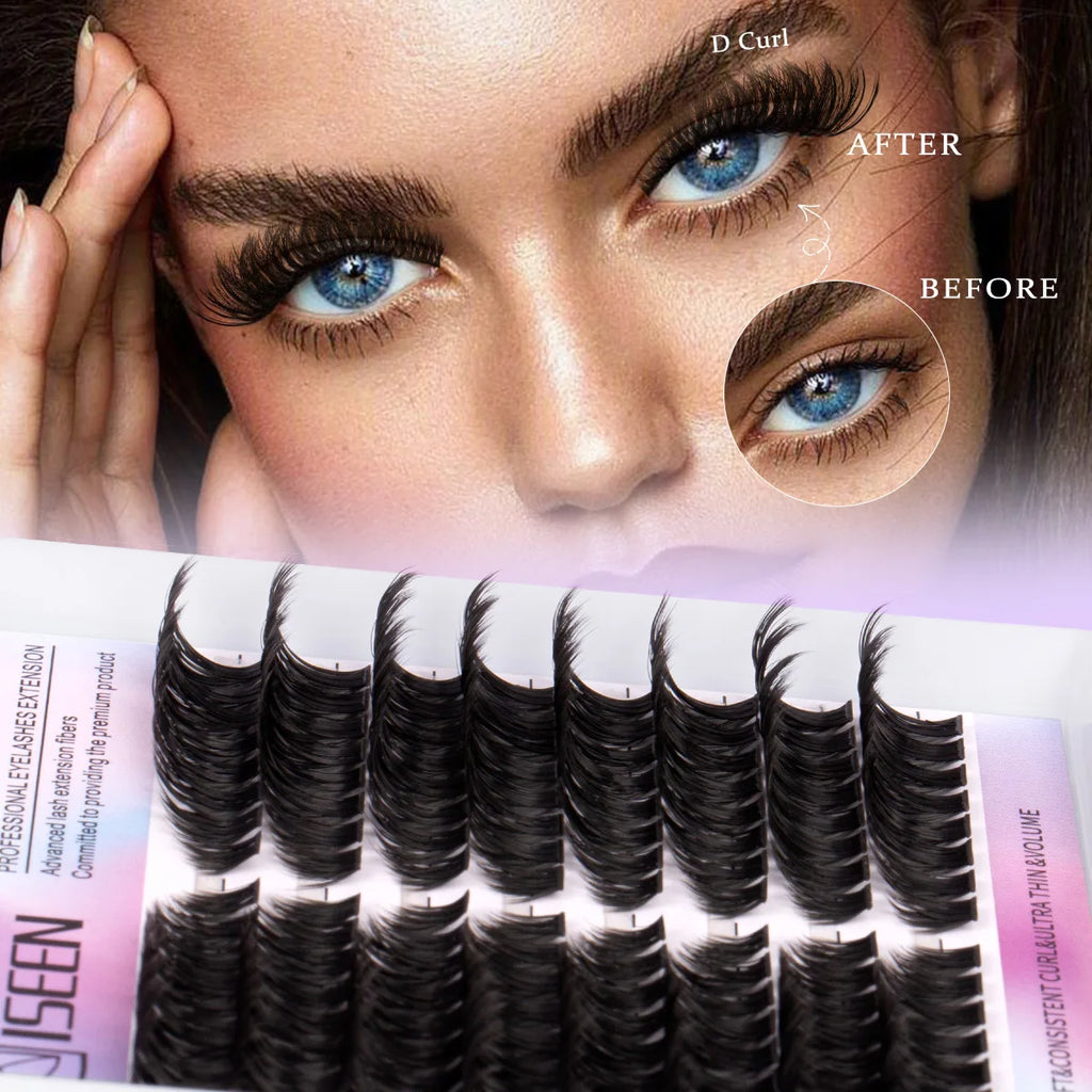 Lashes Clusters Kit Gift with Bond&Seal Mixed Styles Faux Mink Individual Lash Wholesale DIY Individual Fake Eyelashes Box