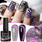 PUENTE 7.5ML Blue Laser Cat Magnetic Gel Nail Polish Sparkling Holographic Rainbow Cat Eye Gel Soak Off UV/LED Nail Art Varnish