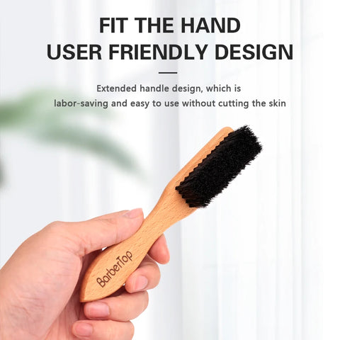 Barbertop Men Beard Brush Wooded Handle Soft Hair Cleaning Brush Broken Hair Remove Comb Hairdressing Neck Duster Barber Tools
