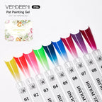 Vendeeni 9 Colors Patting Painting Gel Nail Polish Blooming Transfer Design UV LED Soak Off Gel Varnish Gradient Pat Gel Palette