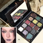 Purple Chameleon 15 Color Eyeshadow Palette Shimmer Glitter Matte Metallic Halloween Makeup Look Eye Shadow Palette