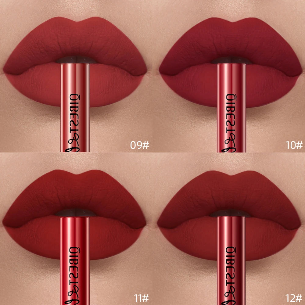Matte Liquid Lipstick Waterproof Velvet Nude Sexy Red Lip Gloss Long Lasting Nonstick Lip Stain Makeup 24 Colors Hot Lipgloss