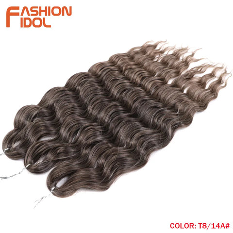Anna Hair Synthetic Loose Deep Wave Braiding Hair Extensions 24 Inch Water Wave Braid Hair Ombre Blonde Twist Crochet Curly Hair