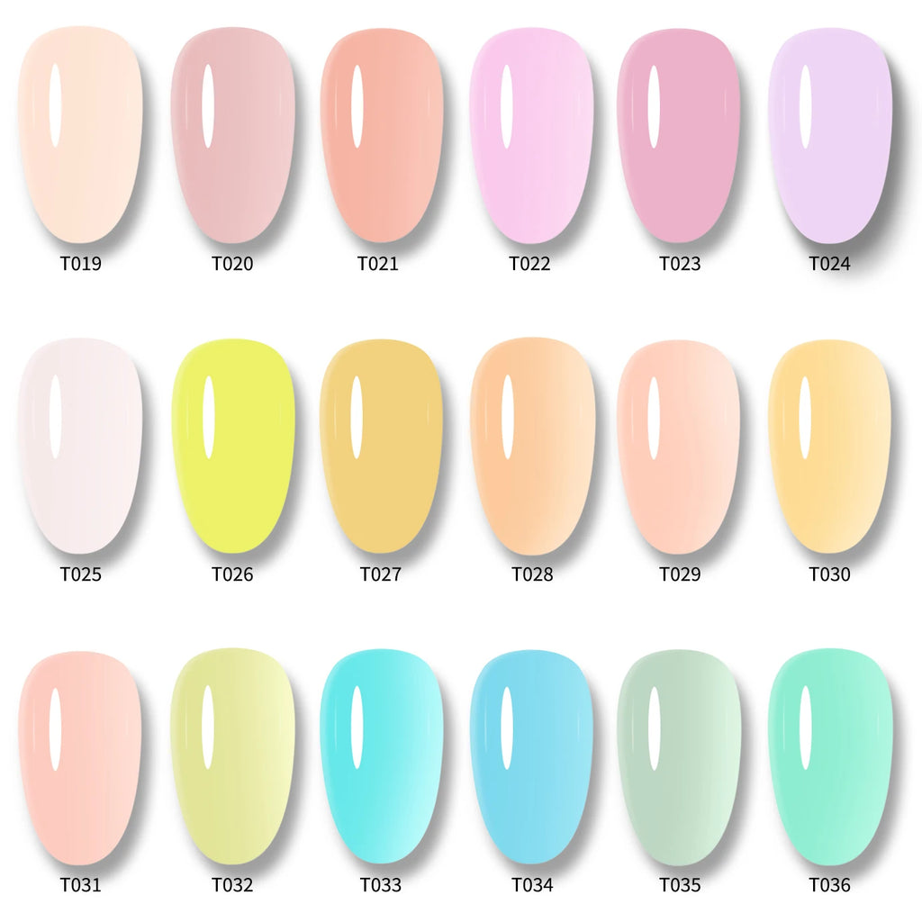 1pc 15ml Milky Jelly Nude Gel Nail Polish Transparent Colors Sheer White Pink Gel Nail Kit For Salon 68 Color