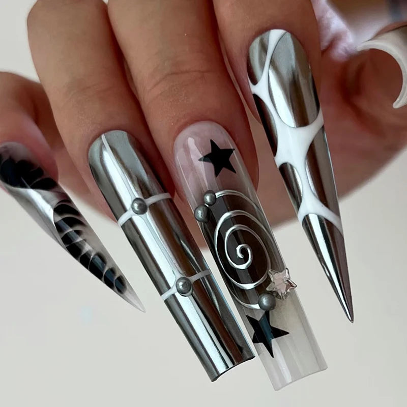 AWStorG 5ML Super Silver Metallic Gel Nail Polish Metal Effect Painting Gel Chromes Varnis Semi Permanent for Nail DIY