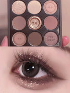 2024 New Nine-Color Sweater Knit Button Eyeshadow Tray Pearl Matte Low Saturation Deep Oat Earth Color