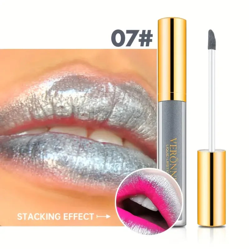 10 Color Glitter Liquid Lipsticks Shimmer Shiny Lipgloss Pearlescent Lip Tint Waterproof Long Lasting Matte Diamond Lips Glaze