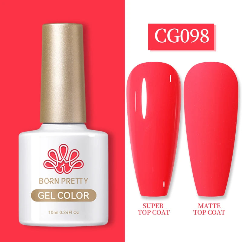 BORN PRETTY 10ml Gel Nail Polish Gel 130 Colors Semi Permanent Solid Nail Gel Varnish Soak Off UV Gel for Base Top Coat