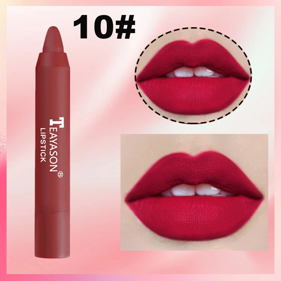 Matte lipstick for easy application, smudge-proof, daily moisturizing, lipstick, holiday gift, light makeup, lip pen, lipliner,