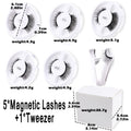 5pairs Magnetic Eyelashes Handmade 3D Natural Magnetic False Eyelashes Reusable Magnetic Eyelashes Tweezers Set Lashes Extension