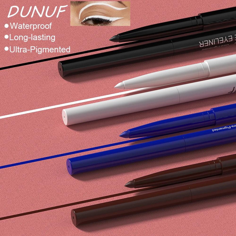 Waterproof Matte Blue Eyeliner Gel Pencil Ultra-fine Smooth Quick Dry Non-Smudge Easy Wear Black Brown White Eyeliner Pen Makeup