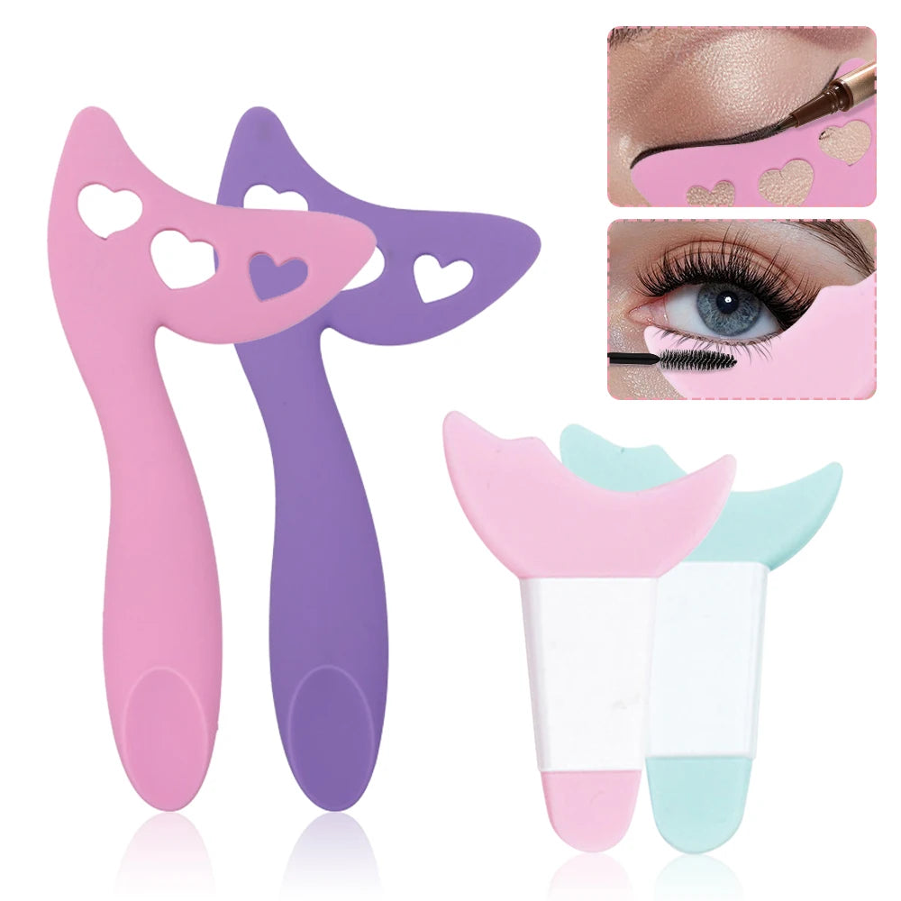 Silicone Eyeliner Assist Template Set Eyeliner Stencils for Eyes Cosmetics Make Up Template Reusable Eyeliner Stencils Silicone