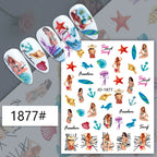Nail Art Sticker Angel Flower Pattern Stickers Cupid Self-Adhesive Nail Decals Stickers Decoration Press on Nails Accessories