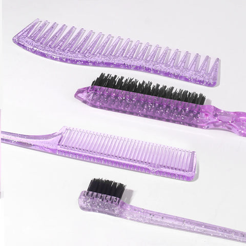 Hair Styling Comb Hair Brush Set, Teasing Edge Brush Rat Tail Comb For Curly/Straight/Wet/Dry/Long/Short Hair