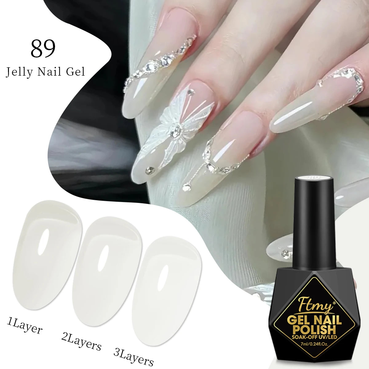 FTMY 7ML Jelly Gel Nail Polish Candy Color Gel Polish Long Lasting Nail Gel For Nail Salon - Multicolor Optional