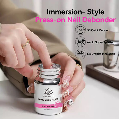 BORN PRETTY 80ml Press-On Nail Debonder 5S Quick Remover False Nail Tips Debonder Removing Glue Faster Dissolve Liquid Manicure