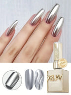 XEIJAYI 1Pc Mirror Silver Metallic Painting Gel Nail Polish Silver Mirror Glitter UV Gel For Home Manicure DIY