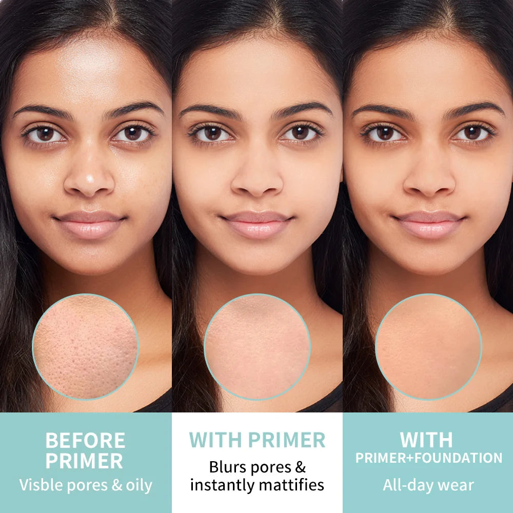 Lakerain Pore No More Primer Moisturizing Long-Lasting Oil Control Matte Finish Primer Water & Sweat Resistant Base Makeup