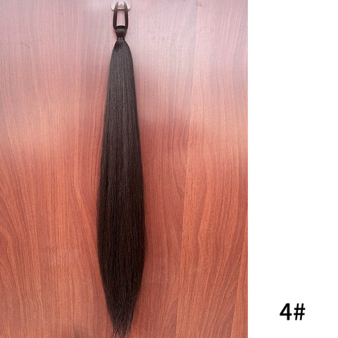 Synthetic Purple Ponytail Extension with Rubber Band Long Straight DIY Braided Pony Tail Hairpiece Women Hair Accessories