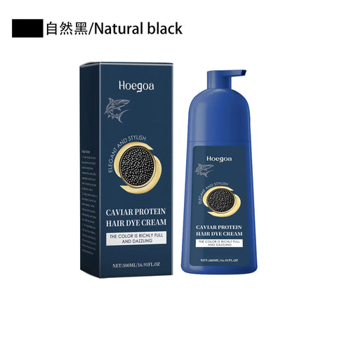 Caviar Protein Hair Dye Shampoo Gray White Hair Color Treatment Smoothing Nourishing Fast Natural Herbal Color Hair Cream 500ml