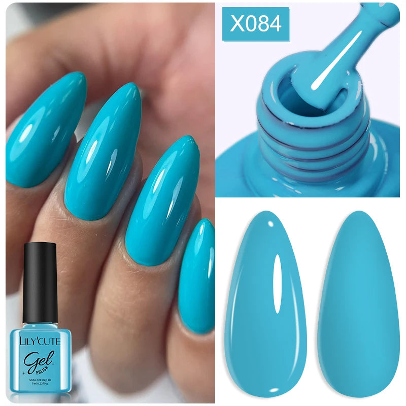 LILYCUTE Nude Crystal Rubber Base Gel Nail Polish Natural Color Semi Permanent UV Gel Soak Off Self Leveling Nail Gel Varnishes
