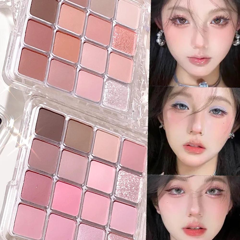 XIAOYUMI 16-Color Sunset Contour & Highlighter Palette – Waterproof, Long-Lasting, Eye & Face Makeup, Unisex, Certified