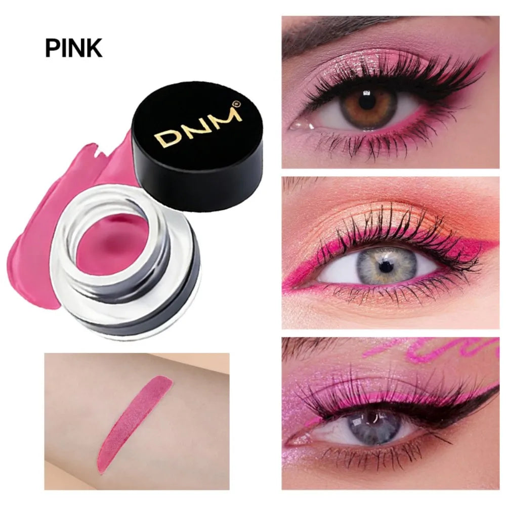 Waterproof Matte Black Eye Liner Paste with Blade Brush Soft Easy Coloring Slim Bold Gel Eyeliner Silkworm Cream Natural Tint
