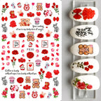 1PCS Laser Love Letter Nail Sticker Nail Art Decoration Flower Star supplies Decals Press On Nails Stickers Parts
