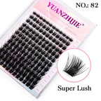 YUANZHIJIE DIY 120 PCS Cluster Lashes 3D Natural Bunch 8-16mm D Curl Segmented Beam Individual Mink Tufted Eyelash Fine Lash Tip