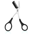 Stainless Steel Eyebrow Trimming Scissors with built-in Comb Precise Grooming Tool Creating Perfect Eyebrows Pink/White/Black