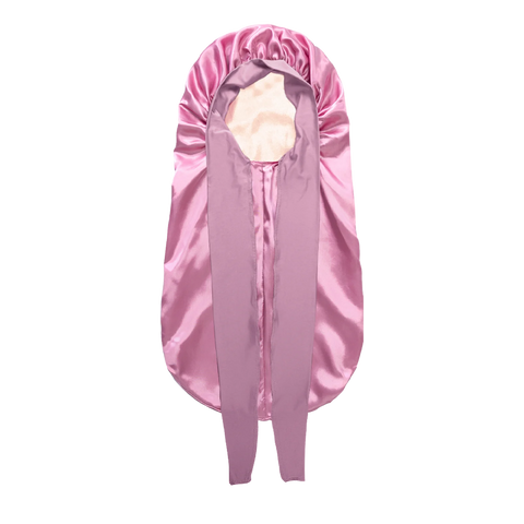 Extra Large Hair Long Silk Bonnet Cap With Elastic Satin Hair Band Comfortable Head Cover Night Sleep Hat For Sleeping Shower