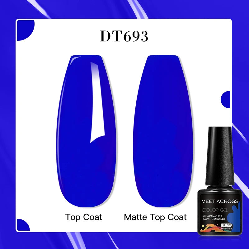 MEET ACROSS 8 Colors Mirror Gel Nail Polish Long-lasting Quick-drying Metallic Gold Silver Red Semi Permanent Varnish Nail Art