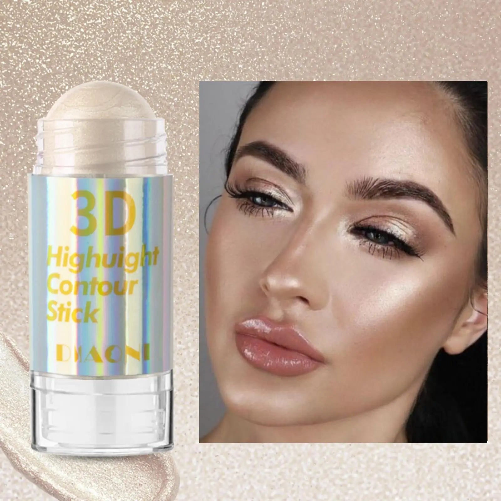 6 Colors 3D Face Brighten Highlighter Bar Cosmetic Face Contour Bronzer Shimmer Highlighter Stick Concealer Cream Makeup tool