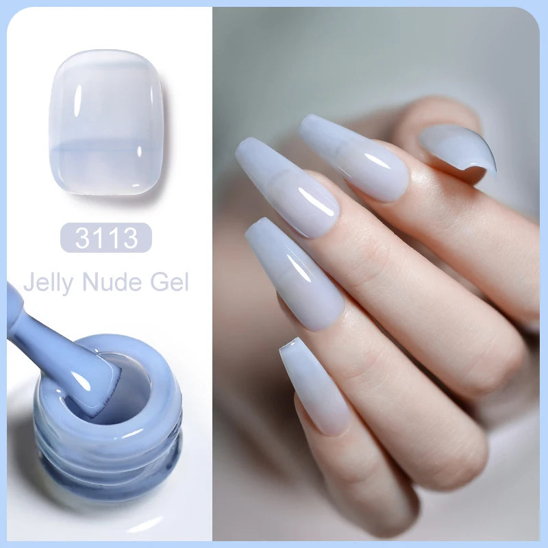 Arte Clavo Transparent Nude Pink Color Jelly Gel Nail Polish Semi Permanent 15ml Top Coat Soak Off UVLED Varnish Nail Art Design
