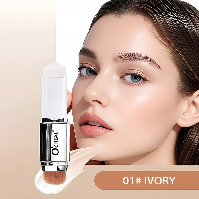 2-in-1 Temperature Changing Foundation Stick Facial Coverage Blemishes Pores Double-Headed Face Matte Foundation Cream Makeup