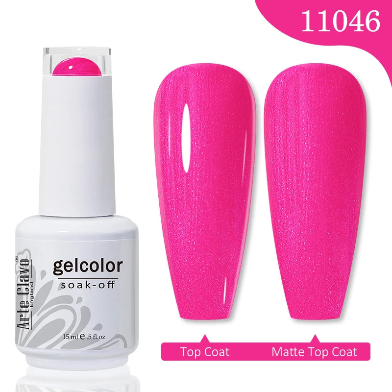 Arte Clavo Transparent Nude Pink Color Jelly Gel Nail Polish Semi Permanent 15ml Top Coat Soak Off UVLED Varnish Nail Art Design
