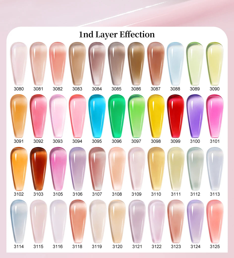 Arte Clavo Transparent Nude Pink Color Jelly Gel Nail Polish Semi Permanent 15ml Top Coat Soak Off UVLED Varnish Nail Art Design
