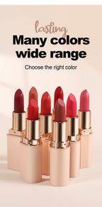 8 Colors Deep Red Matte Lipstick Waterproof Non-Stick Velvet Texture Easy Apply Rose Red Lip Makeup Long-Lasting Cosmetics