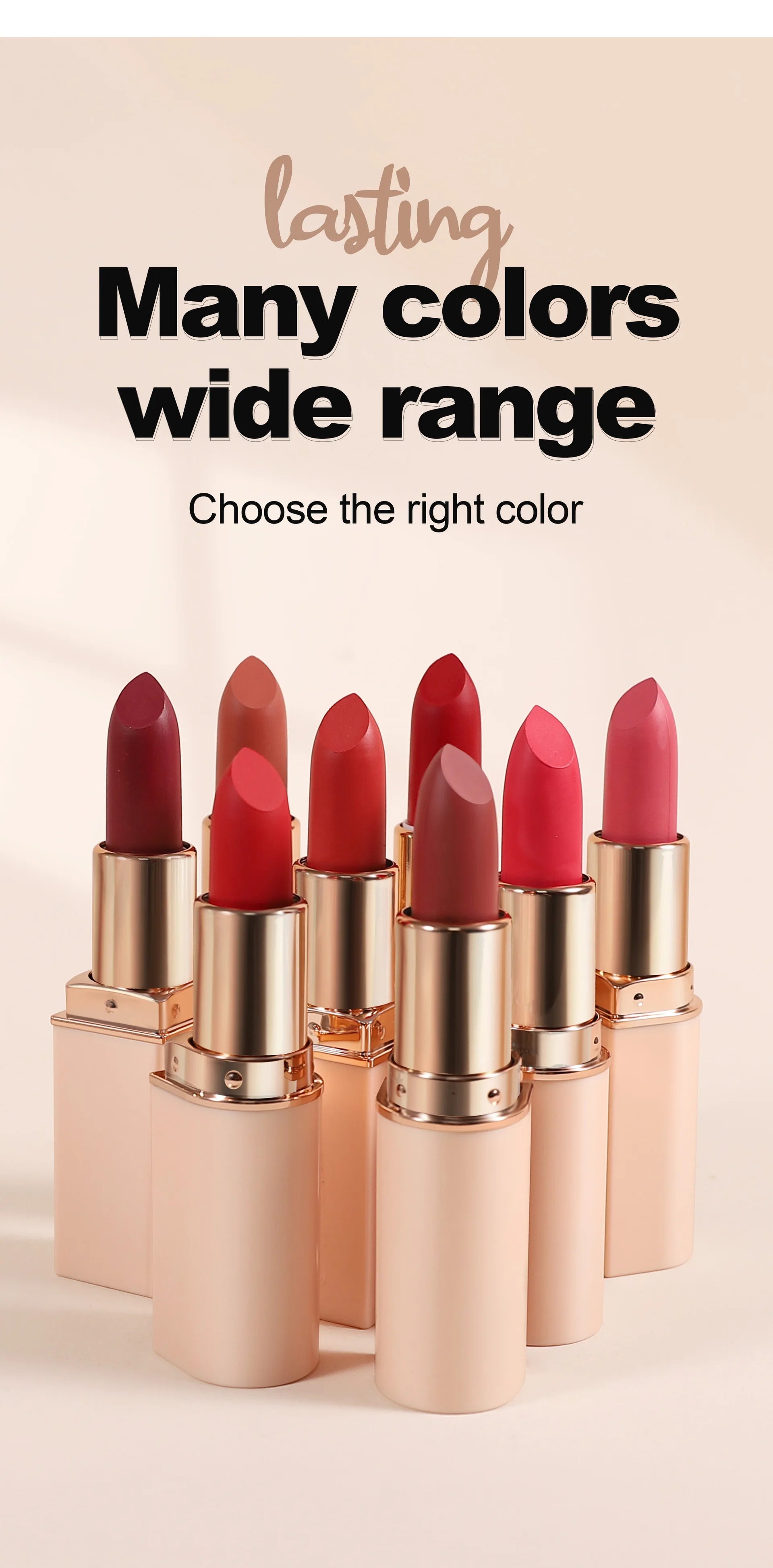 8 Colors Deep Red Matte Lipstick Waterproof Non-Stick Velvet Texture Easy Apply Rose Red Lip Makeup Long-Lasting Cosmetics