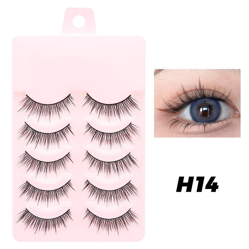 5 Pairs Soft Strip Lashes Manga Makeup Korean Natural False Eyelashes DINGSEN Natural Lashes Sleeve Anime Daily Eyelashes