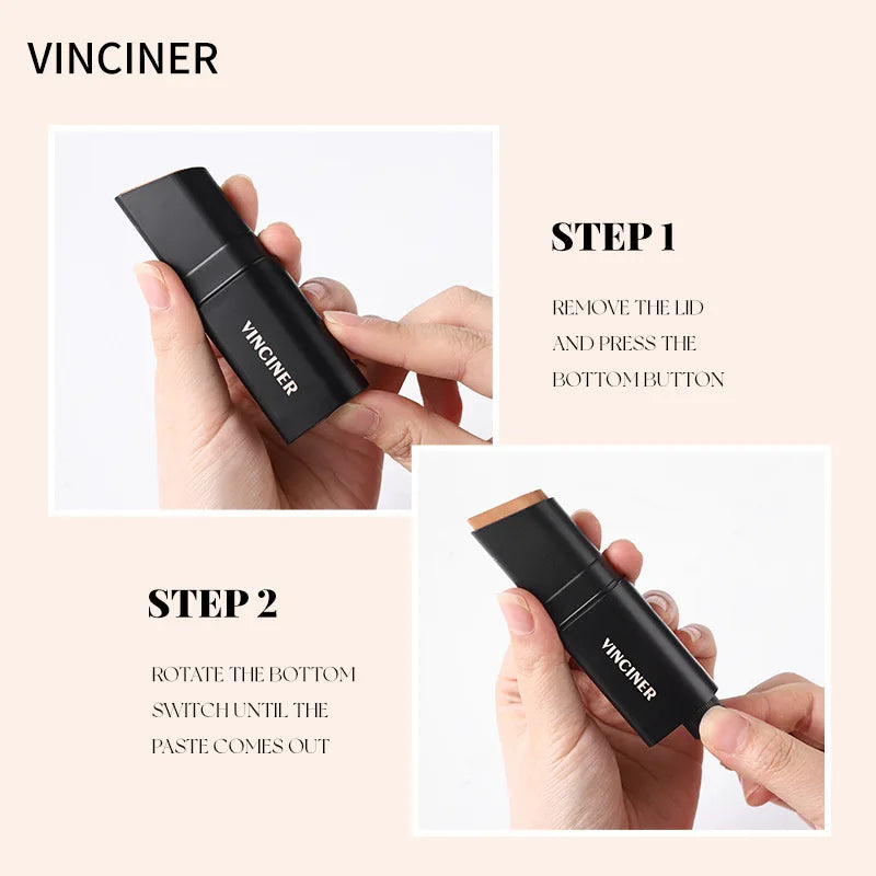 Stick Foundation Cream Long-Wear Waterproof Covers Moisturizing Full Coverage Concealer Face Contouring Stick For Base Makeup