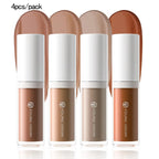 4-Color 3D Face Contour Liquid Bronzer Shade Smooth Highlight Mirror Lasting Natural Nose Shadow Waterproof Brighten Makeup