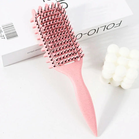 1pc curly hair styling brush - with nylon bristles and ABS handle, suitable for all hairstyles, available in multiple colors