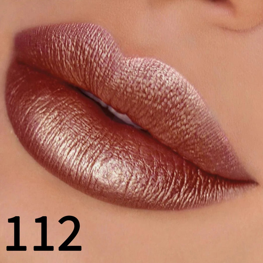 19 colors glitter lipstick hydrating red pink sparkling shine lip color highly pigmented lip tints metallic finish lip makeup