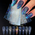 9PCS/Bag Nail Transfer Stickers Laser Patterns Holographic Design Gel Decal Foil Slider Art Decoration Manicure Accessories Tool